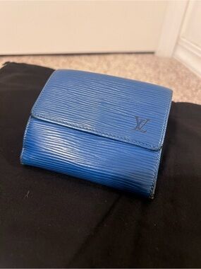 Louis Vuitton Blue Epi Leather Small Trifold Wallet
